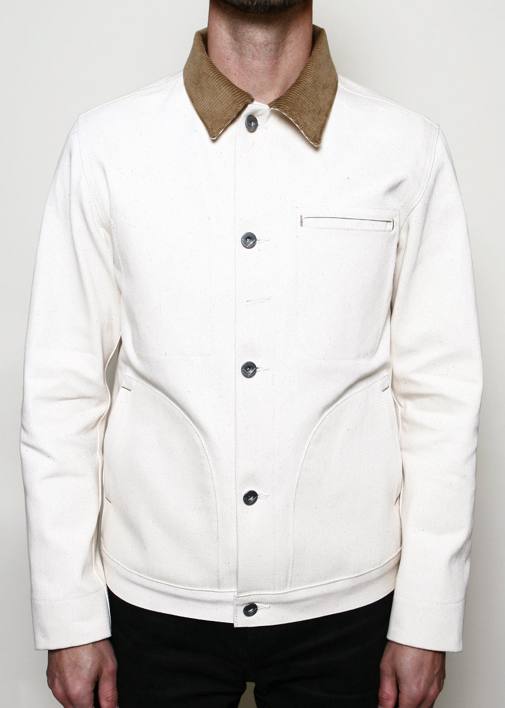 Cord Collar Supply Jacket // Ecru 14oz – Rogue Territory