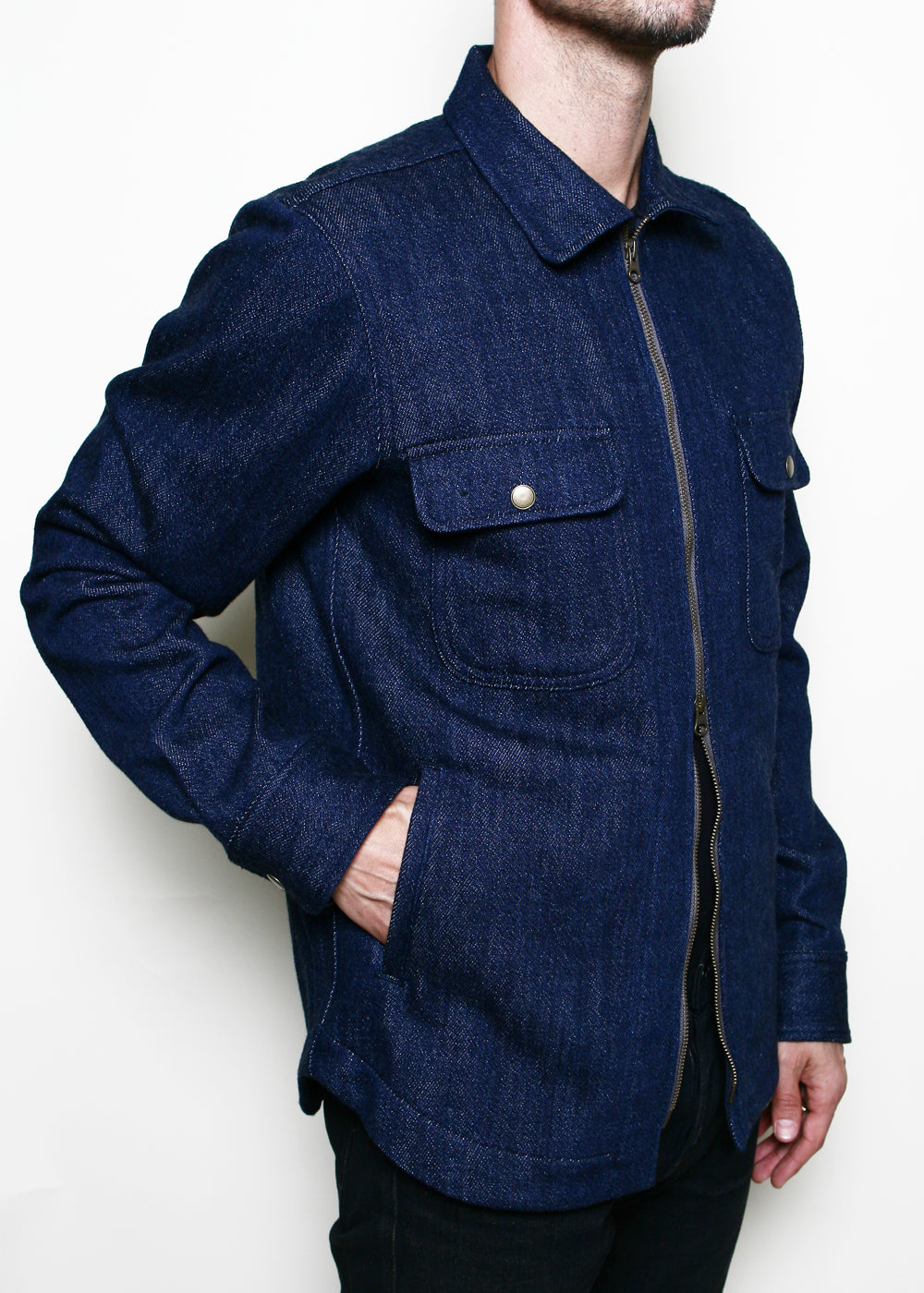 Field Jacket // Indigo Knit Denim – Rogue Territory