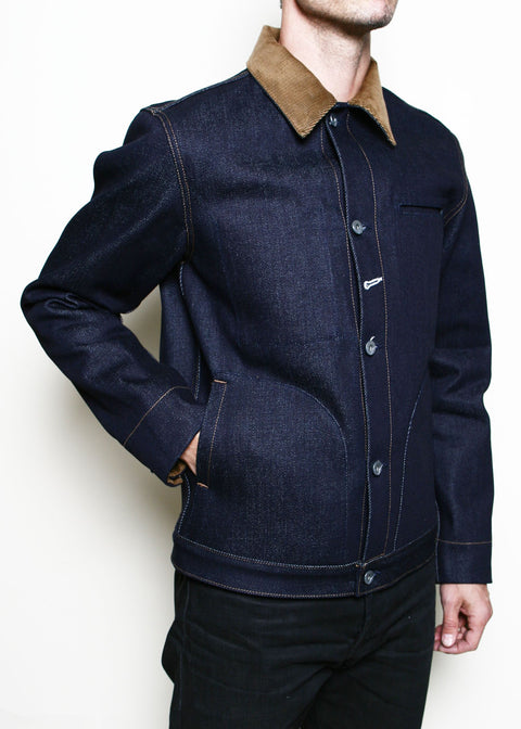 Cord Collar Supply Jacket // 22oz Indigo