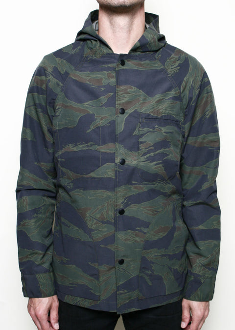Hooded Supply Jacket // Tiger Camo Green